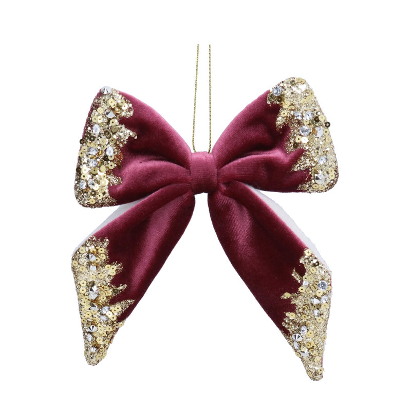 Deep Pink Bow wth Gold Trim