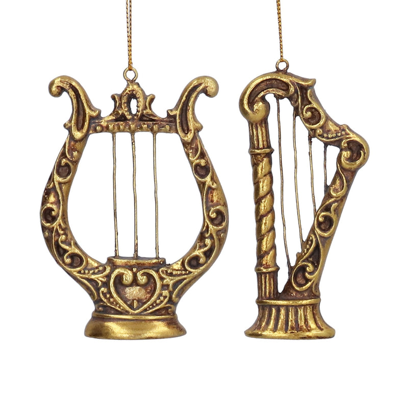 Gold Harp Decoration