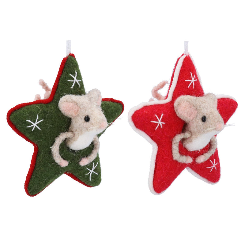 Mouse in a Star Decoration