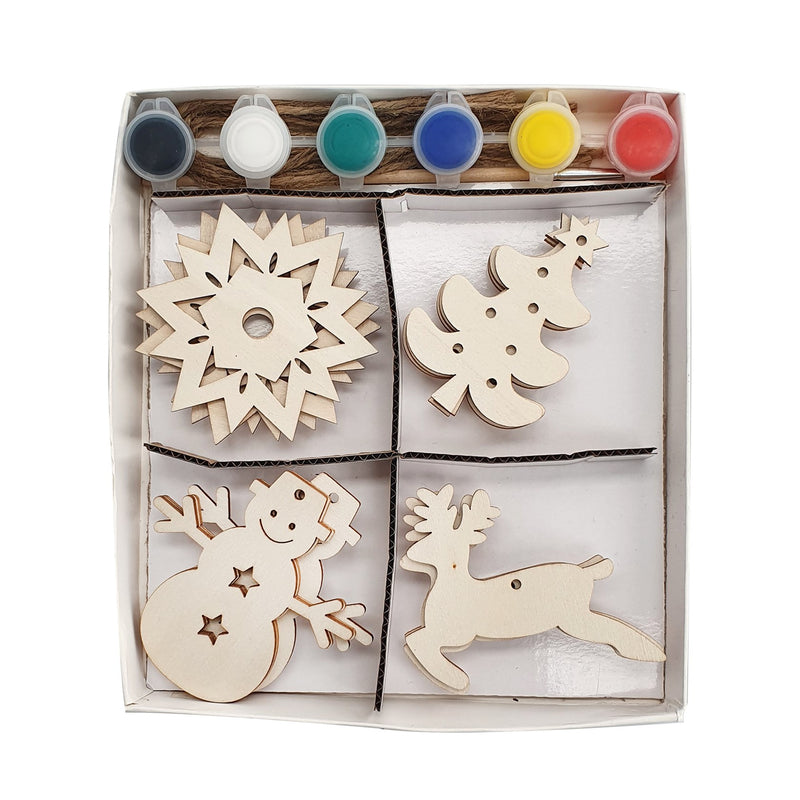 Paint Your Own Snowflake Star Snowman and Tree Decoration