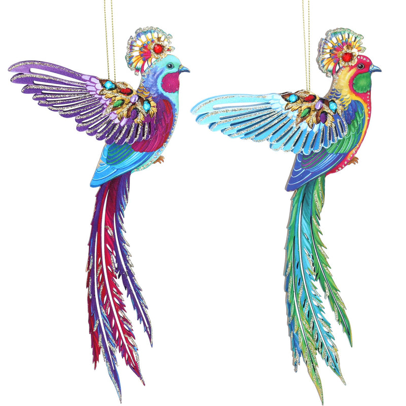 Wooden Jewel Exotic Bird Decoration