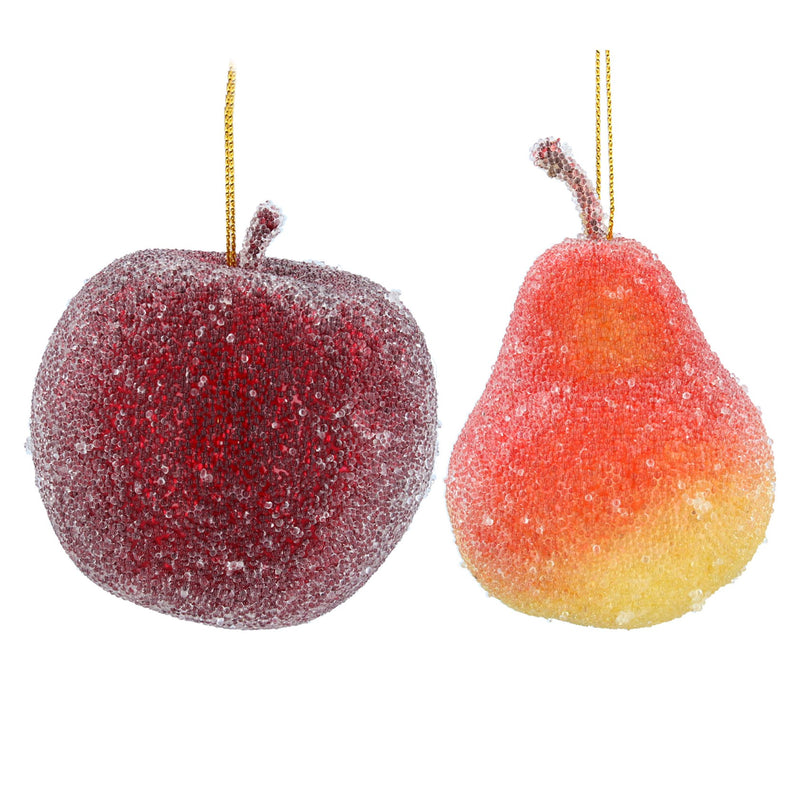 Frosted Apple and Pear Decoration