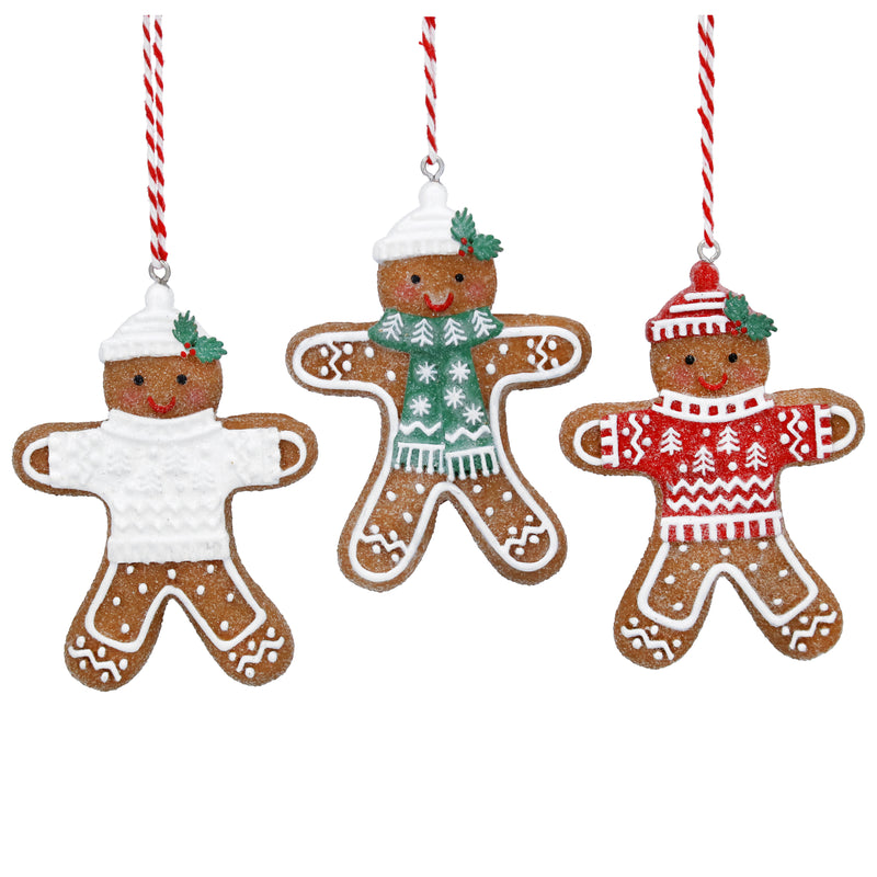 Gingerbread Man with Jumper and Hat Decoration