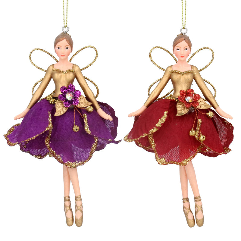 Small Red or Purple Flower Petal Dress Fairy