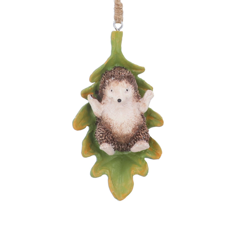 Hedgehog on Leaf Hanging Decoration