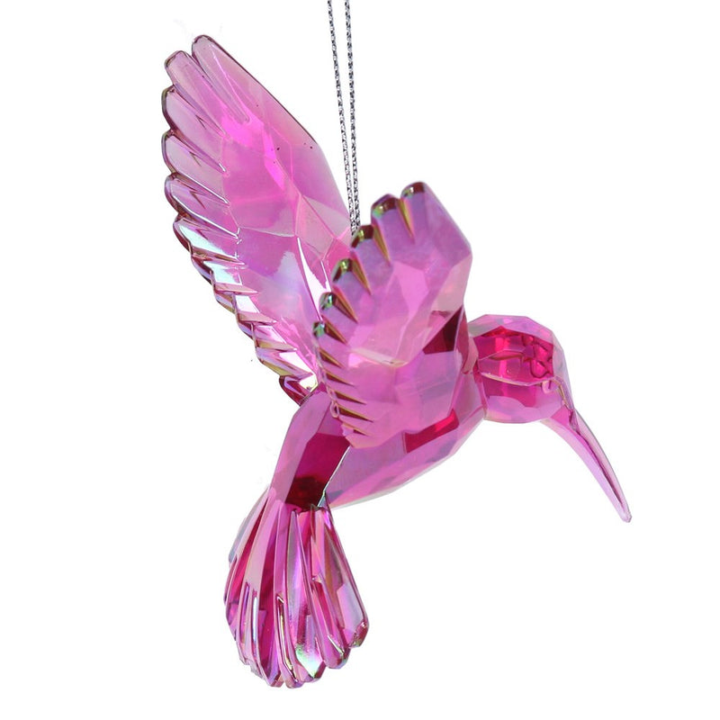 Pink resin humming bird tree decoration