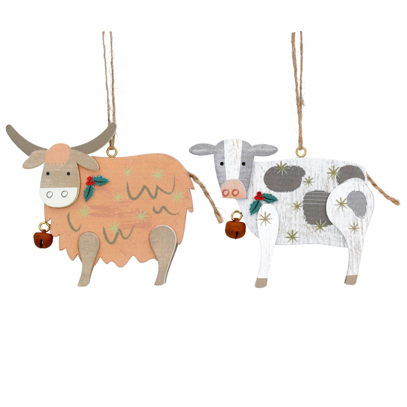 New England Wooden Cow Decoration