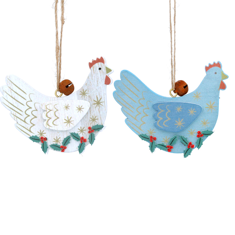 New England Wooden Hen Decoration