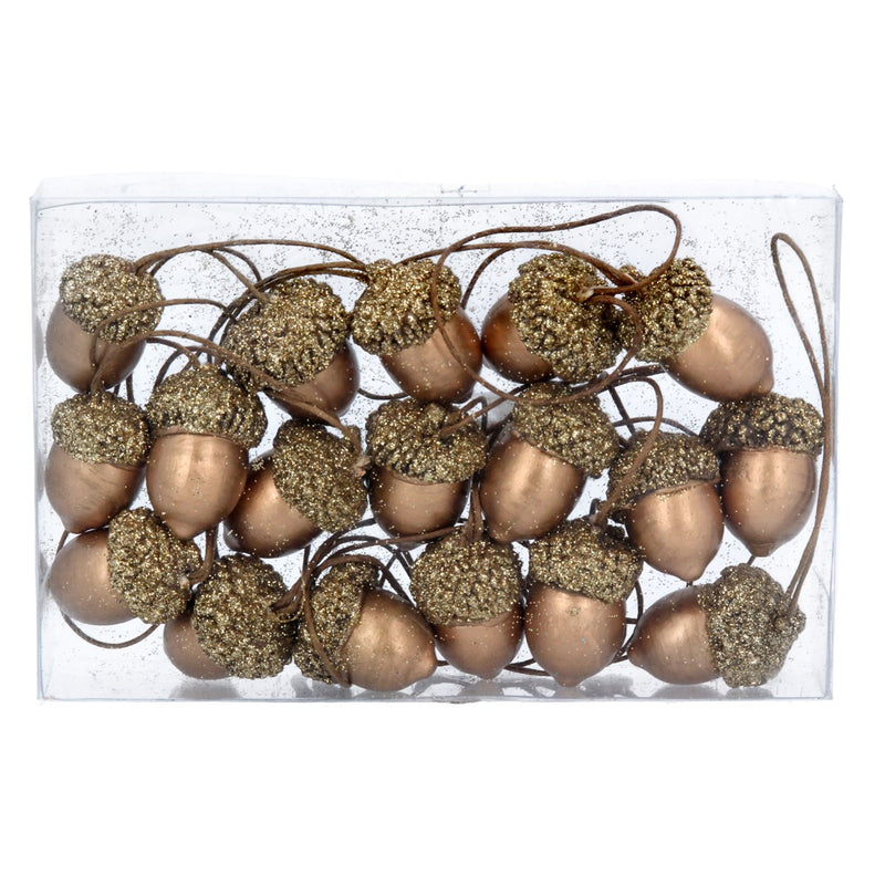Box of Copper Sparkling Acorns