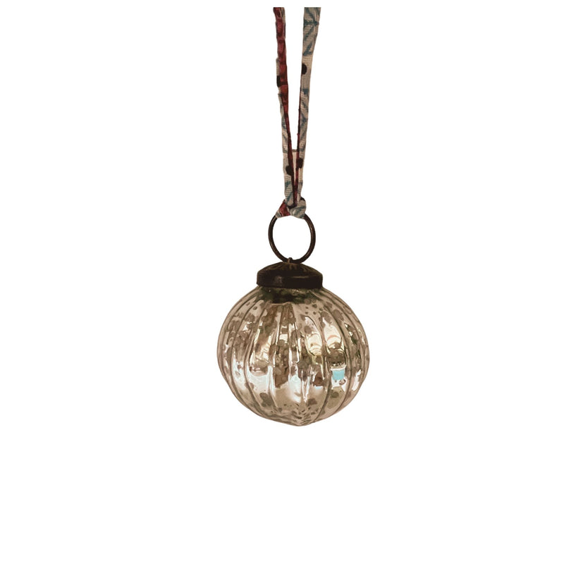 Antiqued mirrored glass bauble