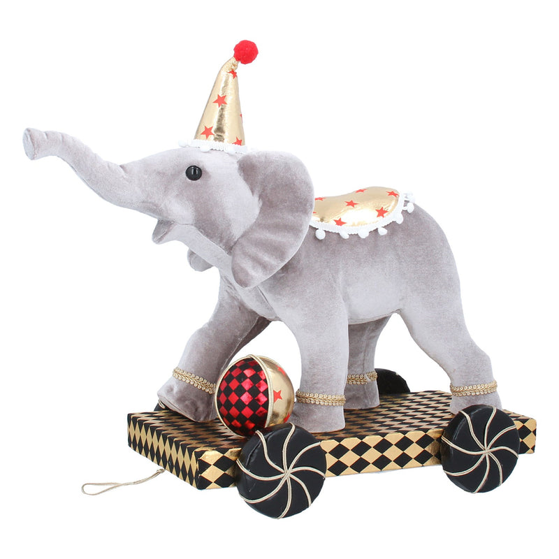 Plush Circus Elephant on Wheels