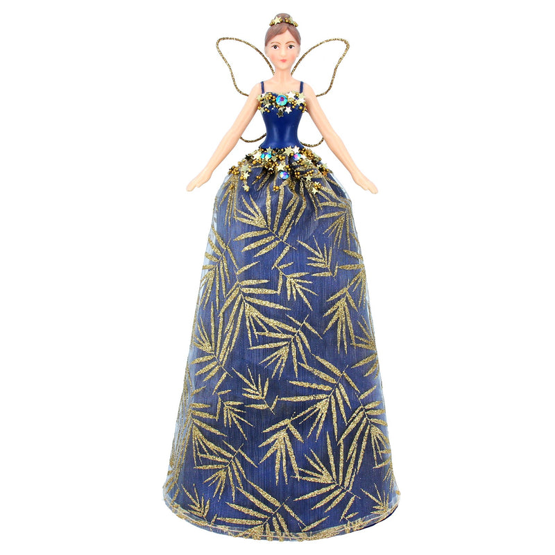 Blue and Gold Large Tree Top Fairy