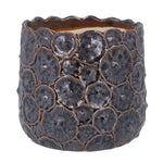 Brown Metallic Stoneware Mushroom Pot Cover
