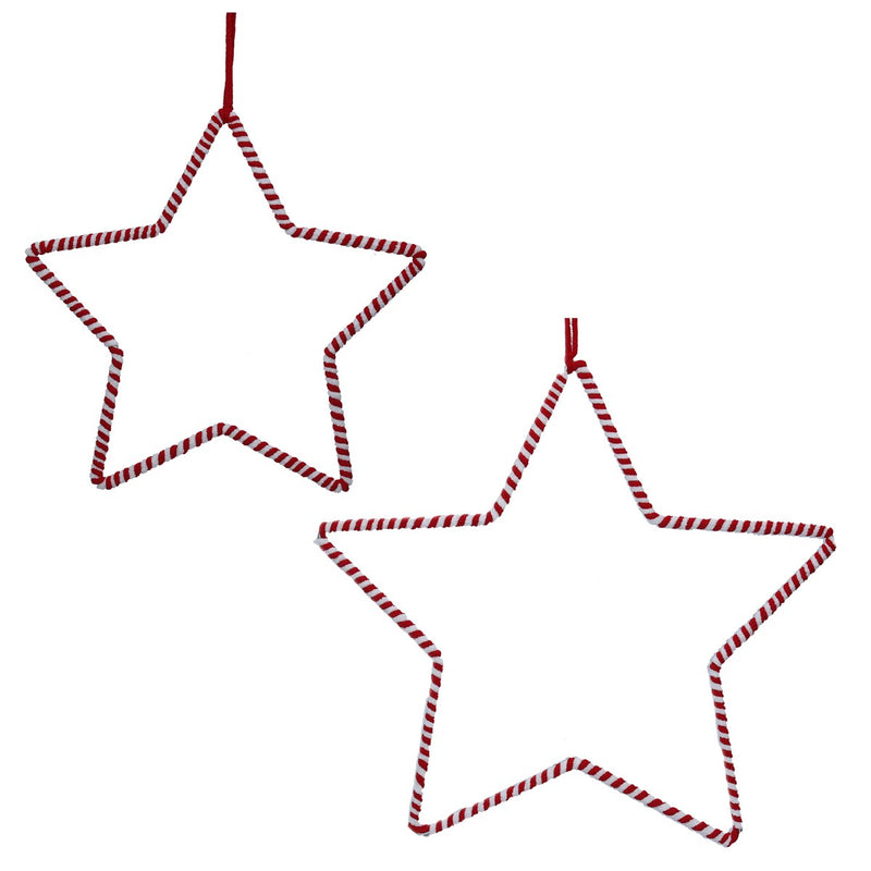 Red and White Stripe Star Decoration
