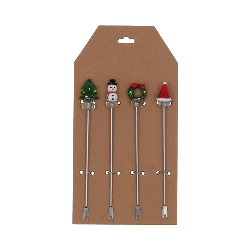 Pack of 4 Metal Christmas Forks