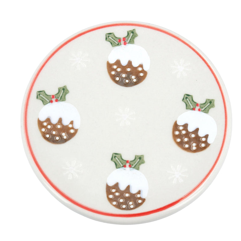 Stoneware Christmas Pudding Coaster