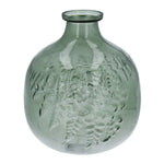 Green Glass Fern Impression Ball Vase