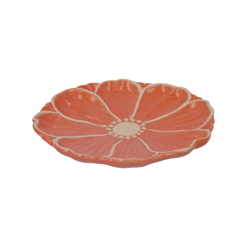 Orange Flower Stoneware Plate