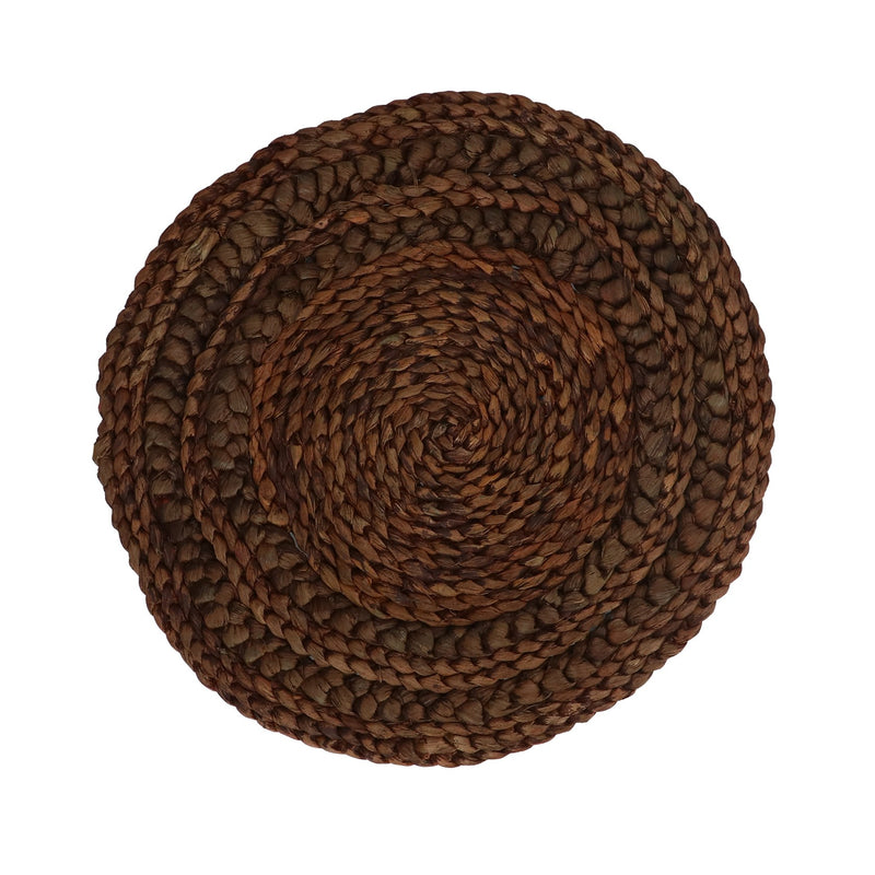 Brown Round Cornhusk Woven Placemat