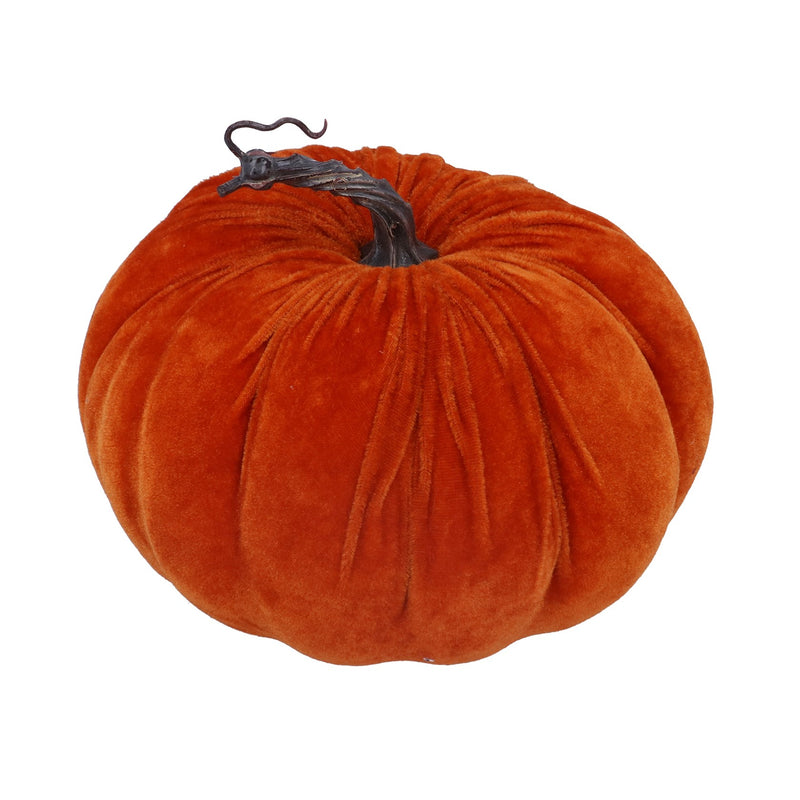 Large Orange Pumpkin Velvet Ornament