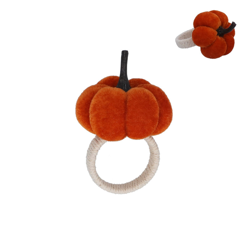 Orange Pumpkin Velvet Napkin Ring