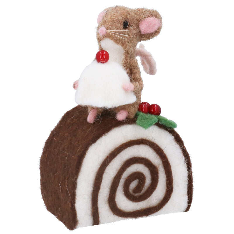 Mouse on Chocolate Roll Decoration