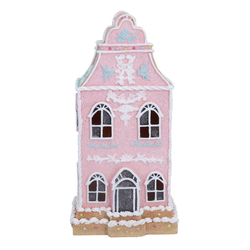Pink and Blue Iced LED Gingerbread House