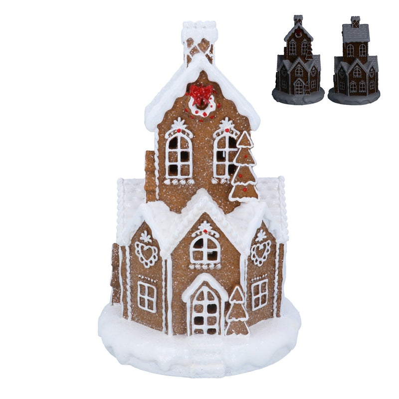 Large  White Iced LED Gingerbread Village