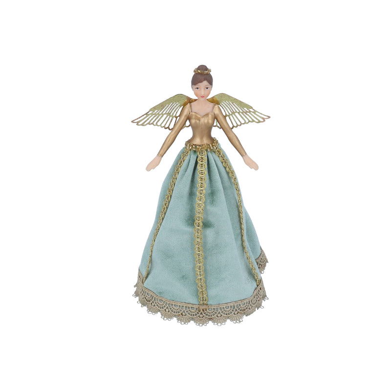 Small Gold and Green Rococo Tree Top Fairy