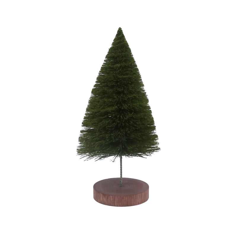 Small Matt Green Bristle Tree on Log