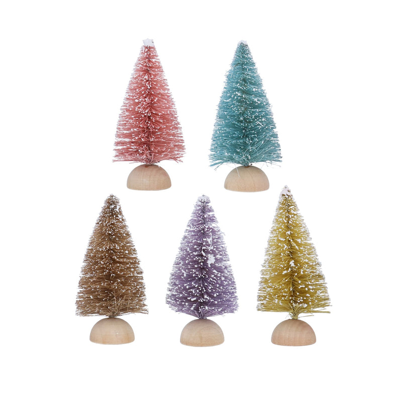 Box of Five Coloured Bristle Mini Tree