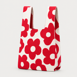 Retro Petal Floral Knitted Reusable Market Bag-Tote bag