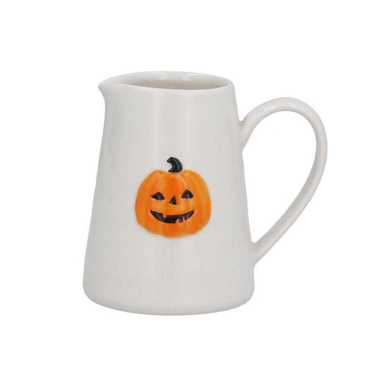 Pumpkin Face Stoneware Mini Jug