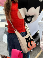 Cat Knitted Reusable Market Bag-Tote Bag-Giftable