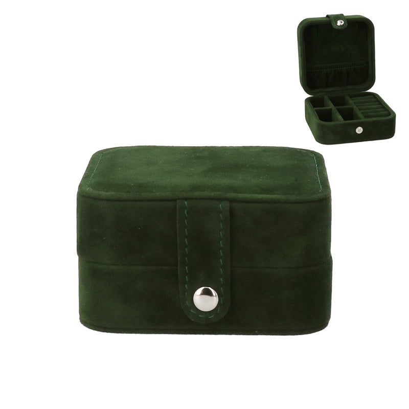Green Square Velvet Jewellery Box