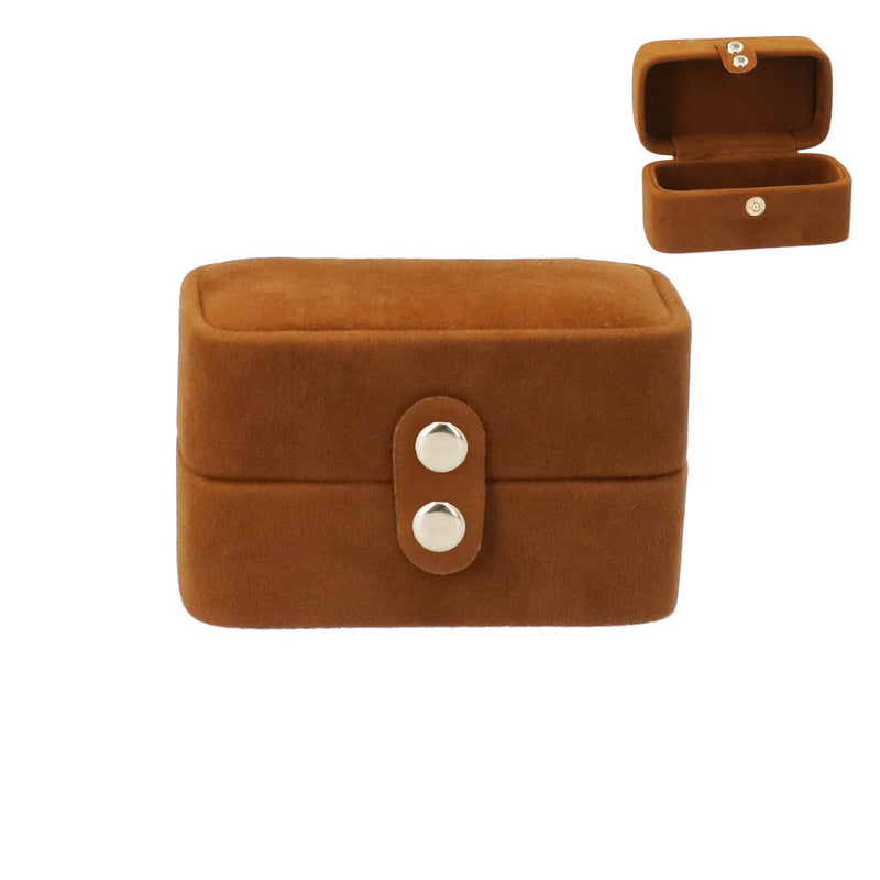 Mini Cinnamon Velvet Jewellery Box