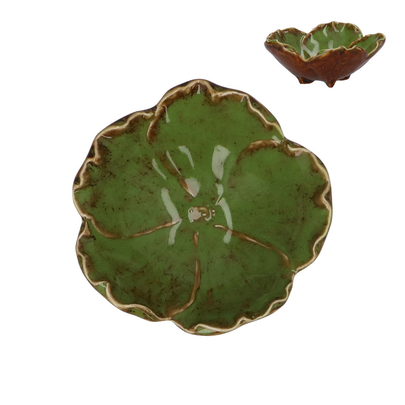 Green Reactive Anemone Stoneware Trinket Dish