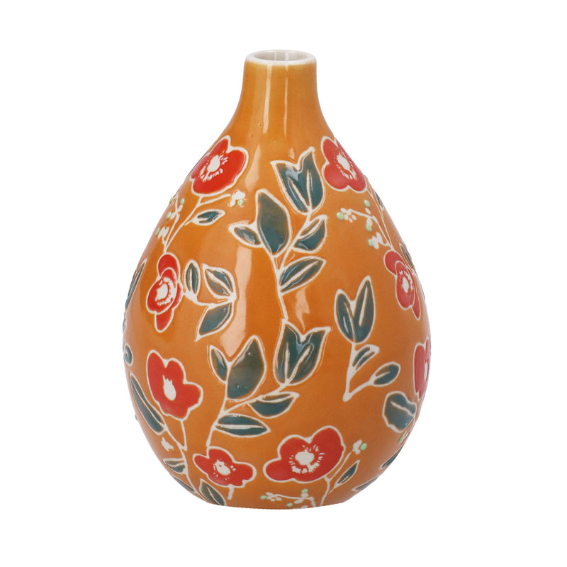 Orange Floral  Stoneware