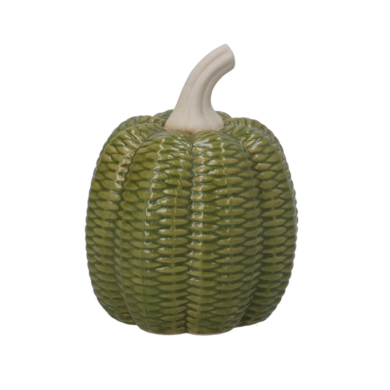 Green Woven Pumpkin Porcelain Ornament