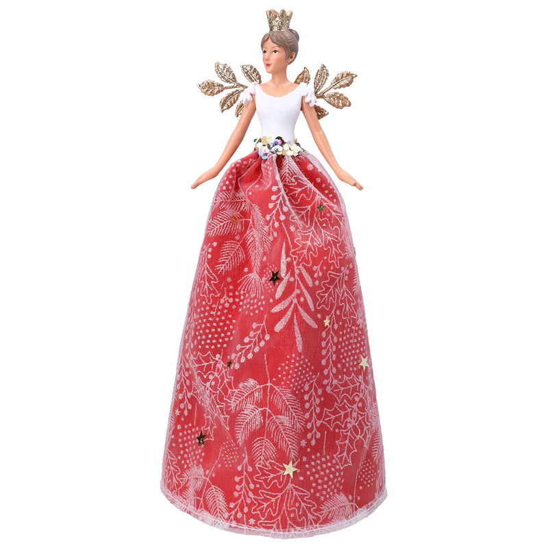 Large White and Red Fairy Tree Topper