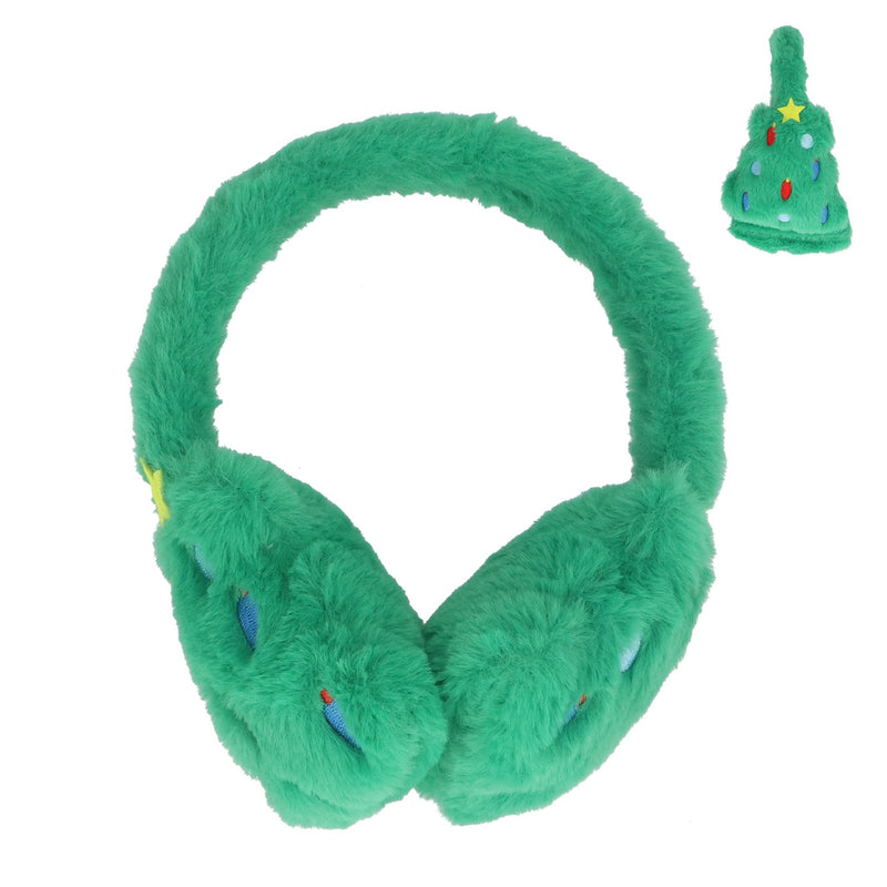 Fluffy Christmas Trees Earmuffs