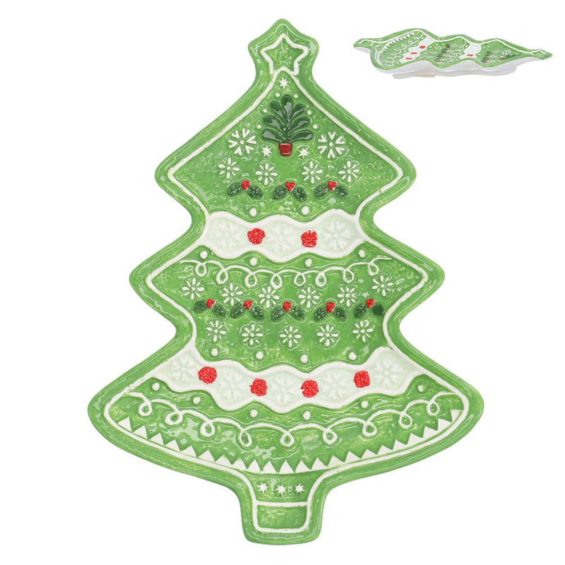 Green Alpine Tree Ceramic Plate
