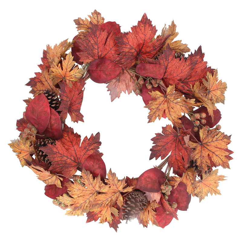 Autumn Maple Leaf/Cone Wreath