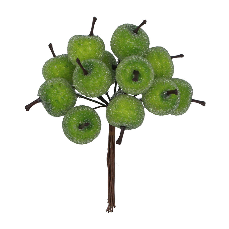 Frosted Green Mini Apple Bunch Pick