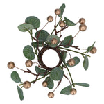 Eucalyptus and Gold Berry Candle Ring