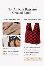 Chessboard Bunny - Knitted bag