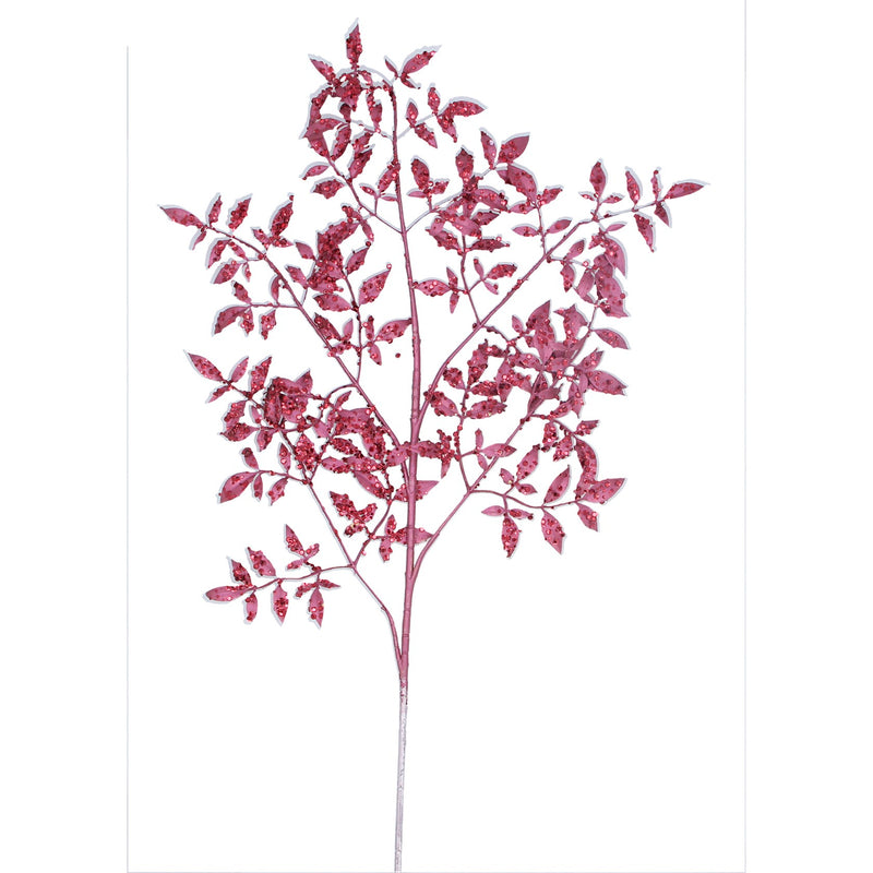 Branch 80cm - Burgundy Glitter/Acrylic Mini Leaf