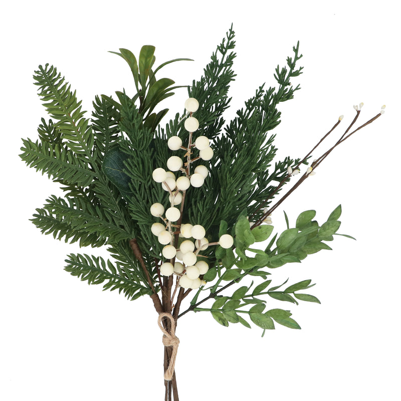 Winter Foliage Bunch w White Berries Spray