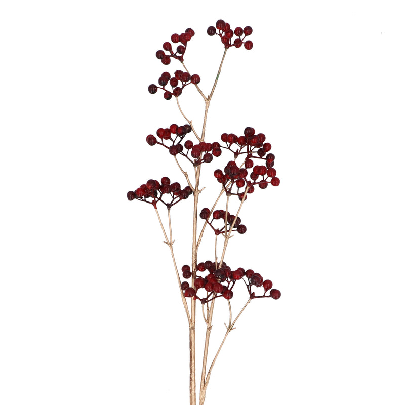 Red Mini Berry and Gold Stem Branch