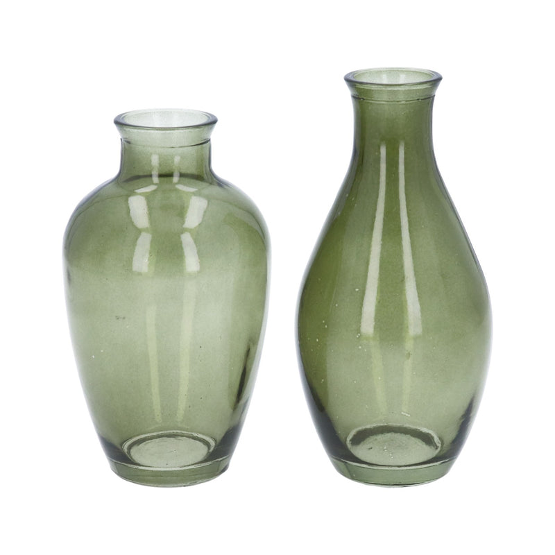 Green Tapered Bud Vase